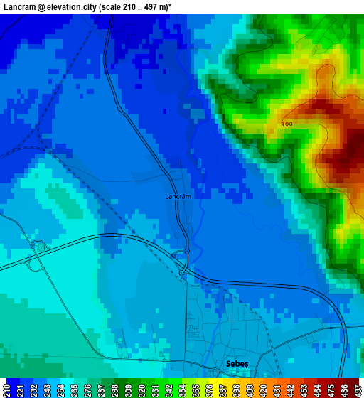 Lancrăm elevation map