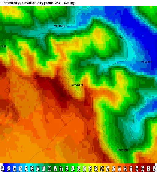 Lămășeni elevation map