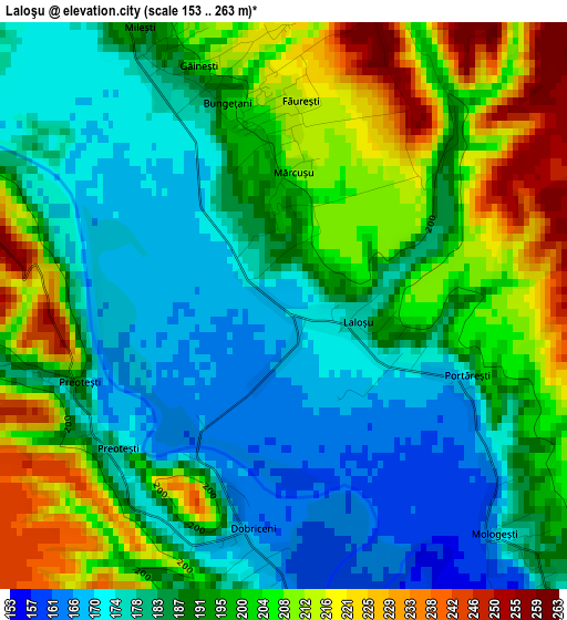 Laloşu elevation map