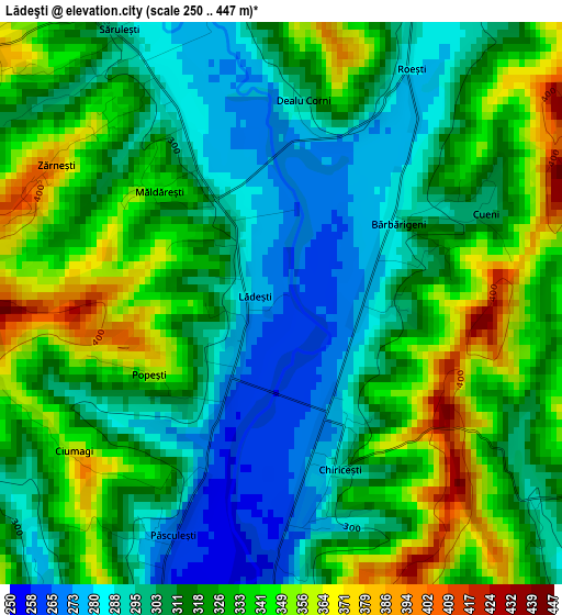 Lădeşti elevation map