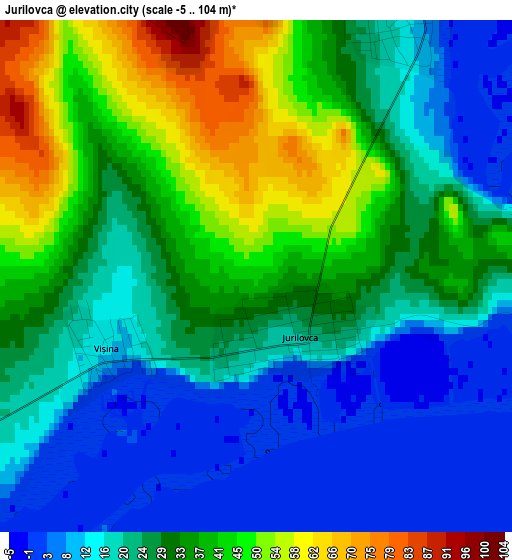 Jurilovca elevation map