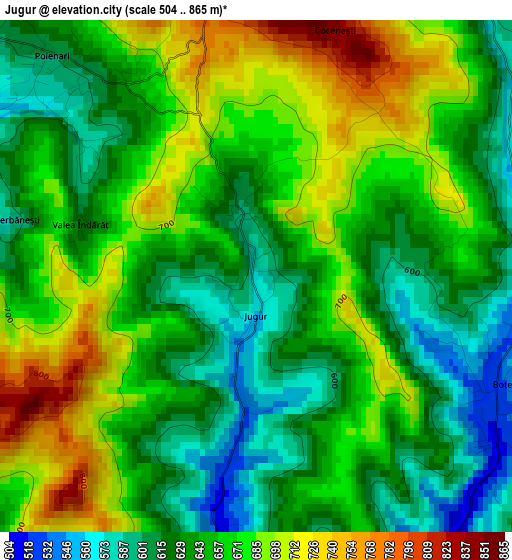 Jugur elevation map