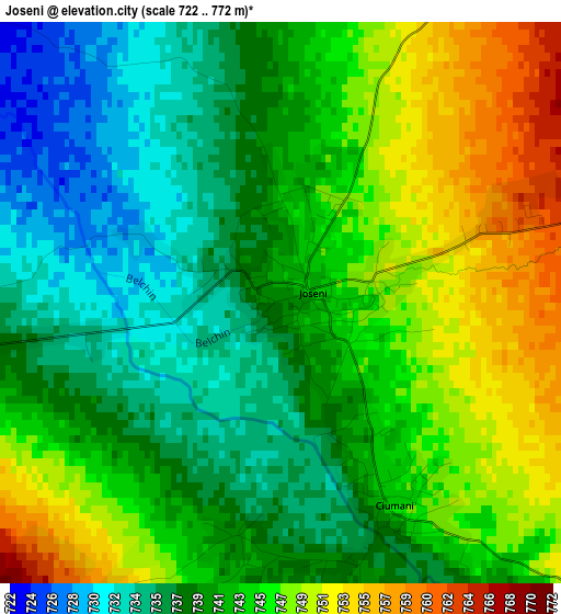 Joseni elevation map