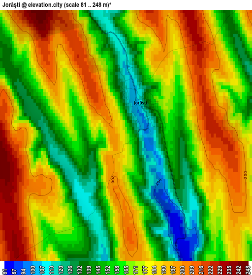 Jorăşti elevation map