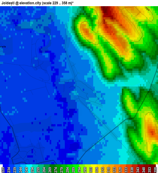 Joldești elevation map