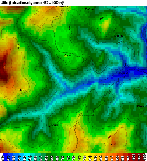 Jitia elevation map