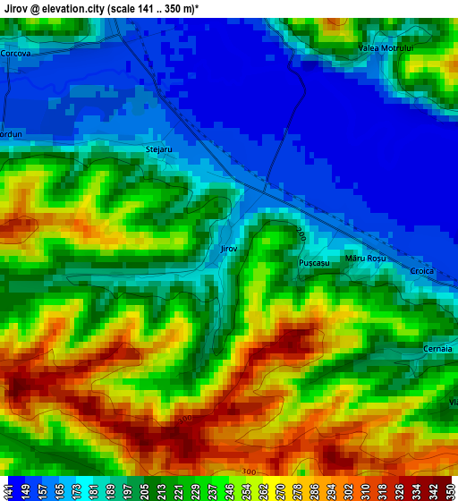 Jirov elevation map