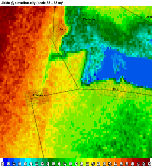 Jirlău elevation map