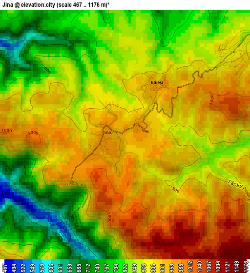 Jina elevation map