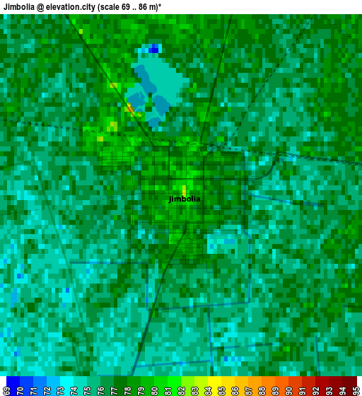 Jimbolia elevation map