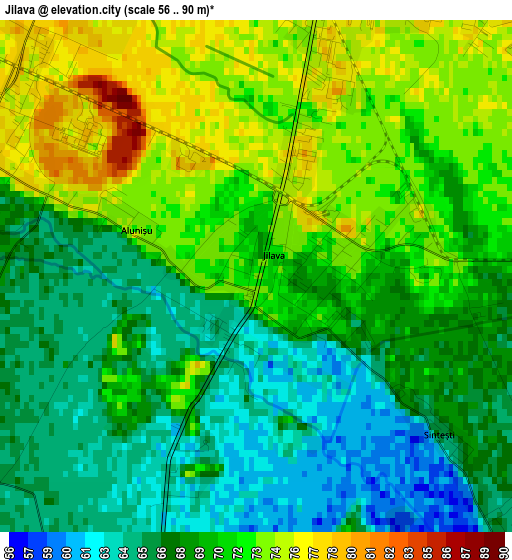 Jilava elevation map