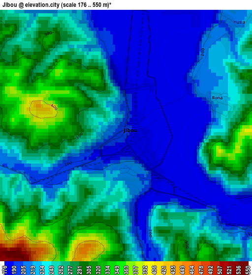 Jibou elevation map