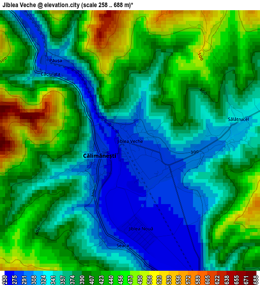 Jiblea Veche elevation map