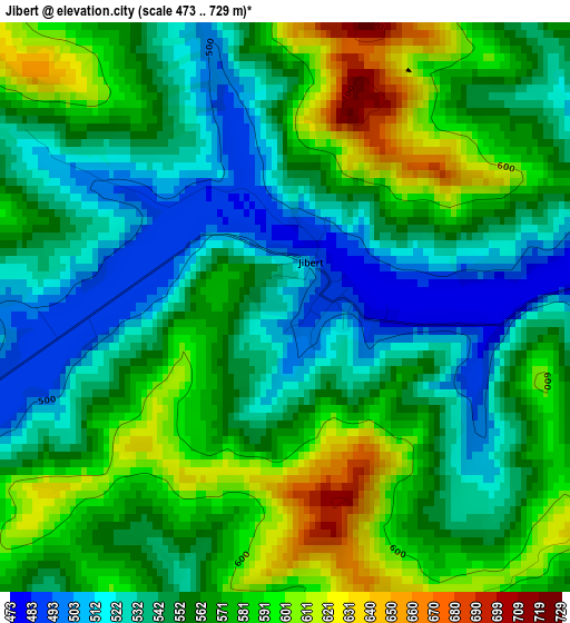 Jibert elevation map