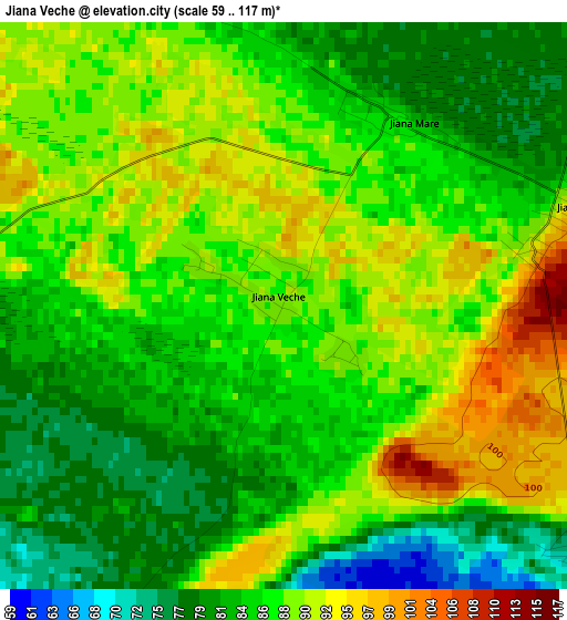 Jiana Veche elevation map