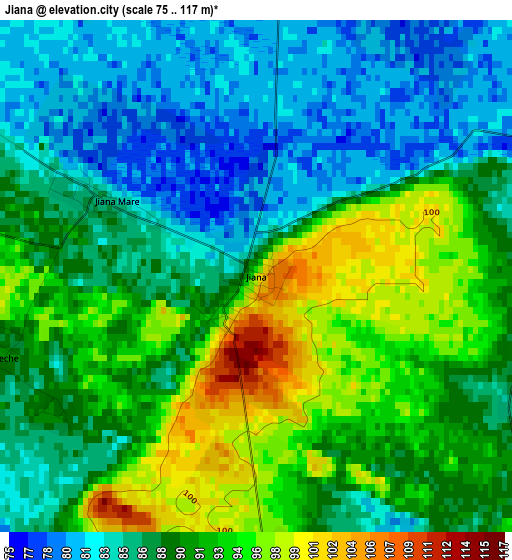 Jiana elevation map