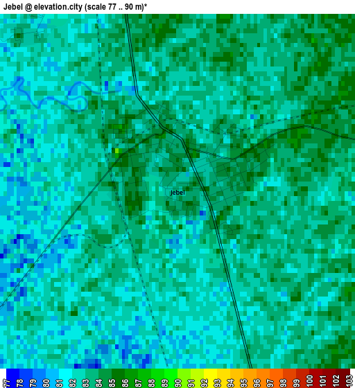 Jebel elevation map