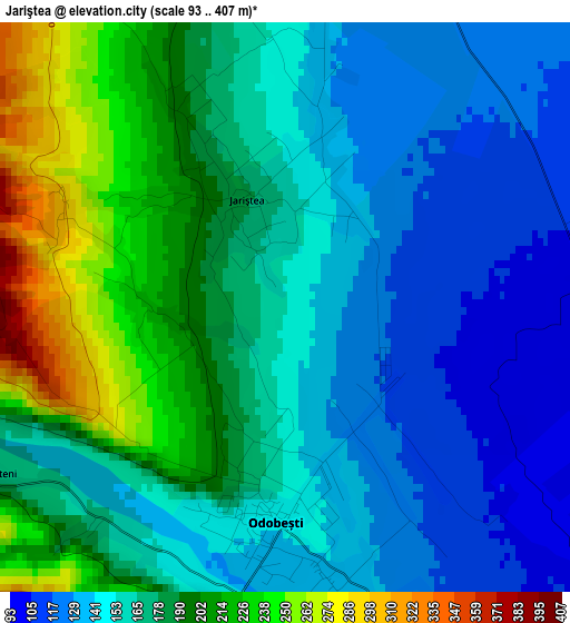 Jariştea elevation map