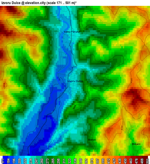 Izvoru Dulce elevation map