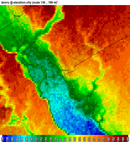 Izvoru elevation map