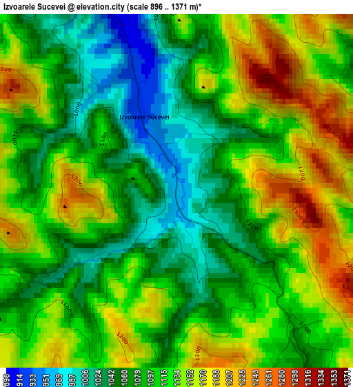 Izvoarele Sucevei elevation map