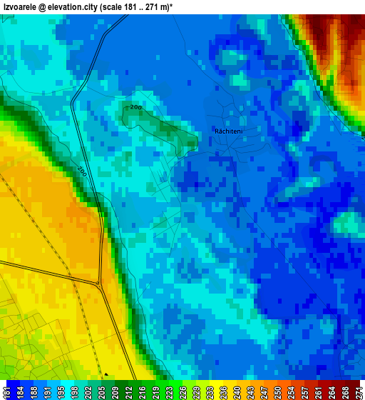 Izvoarele elevation map