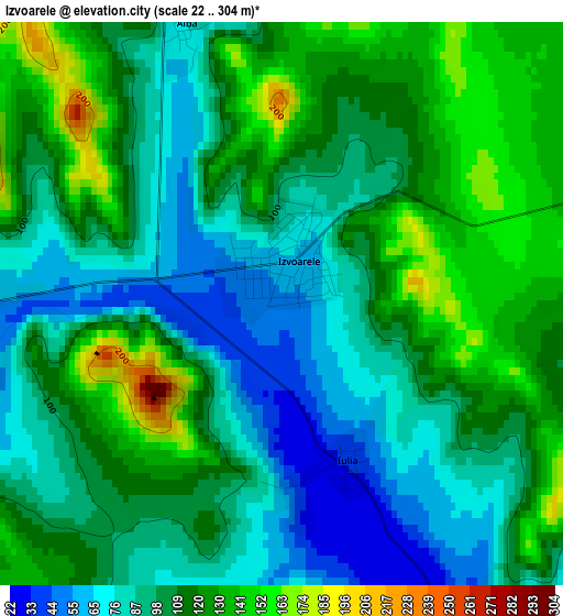 Izvoarele elevation map