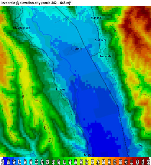 Izvoarele elevation map