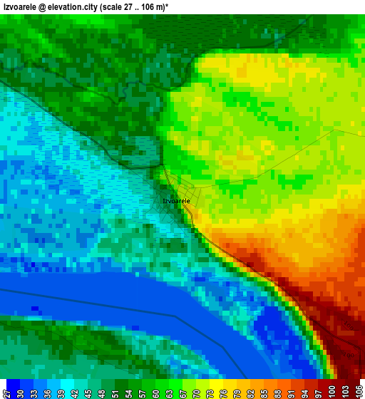 Izvoarele elevation map