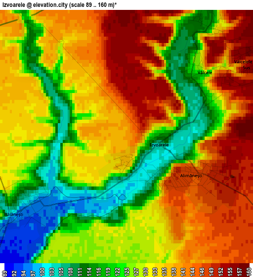 Izvoarele elevation map