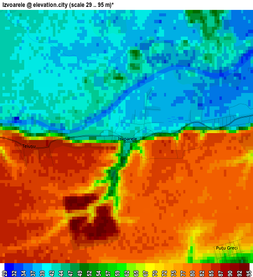 Izvoarele elevation map