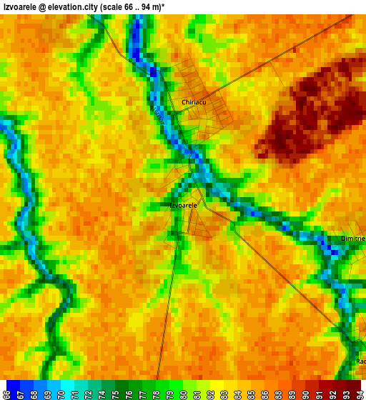 Izvoarele elevation map