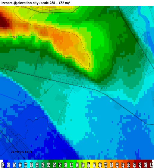 Izvoare elevation map