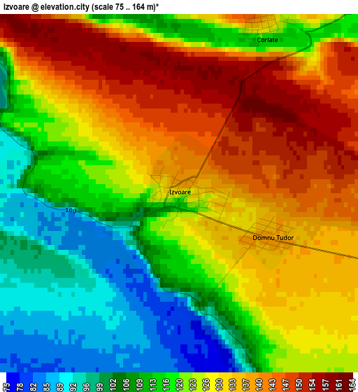 Izvoare elevation map