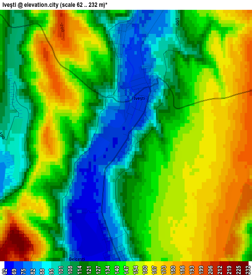 Iveşti elevation map