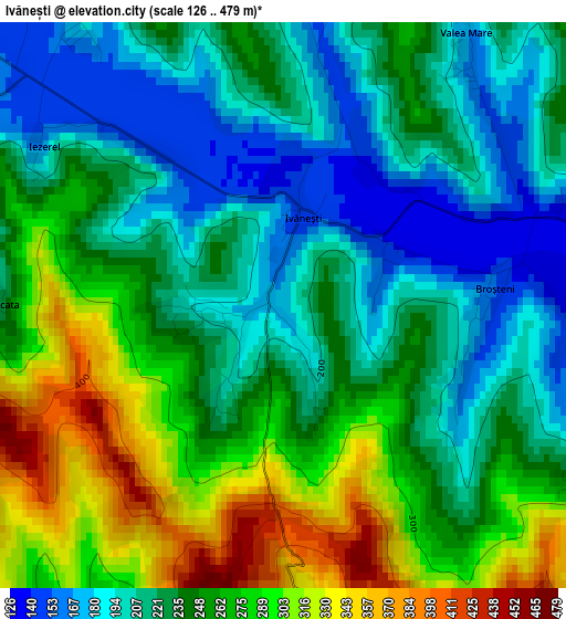 Ivănești elevation map