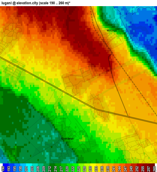 Iugani elevation map