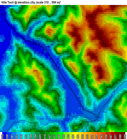 Viile Tecii elevation map