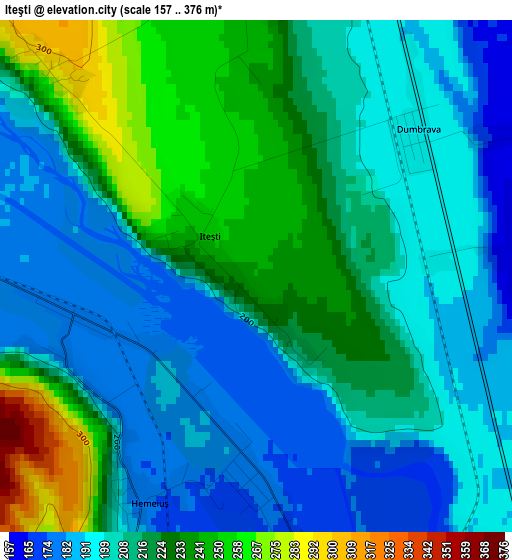 Iteşti elevation map