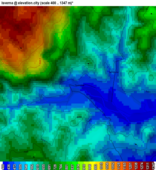 Isverna elevation map