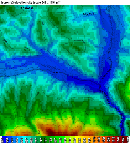 Iscroni elevation map