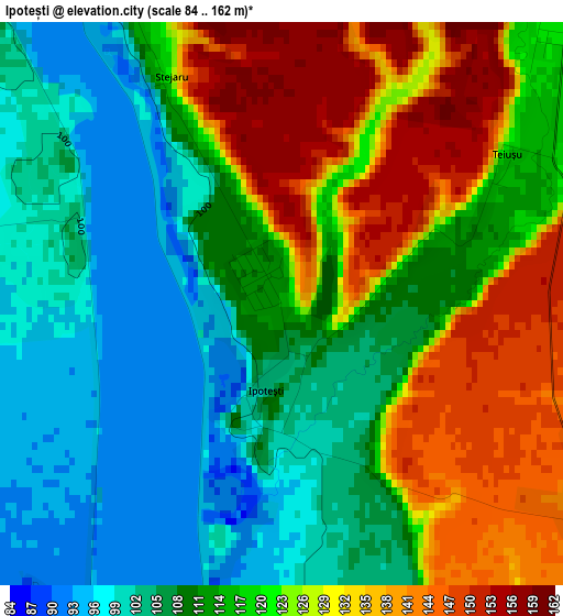 Ipotești elevation map