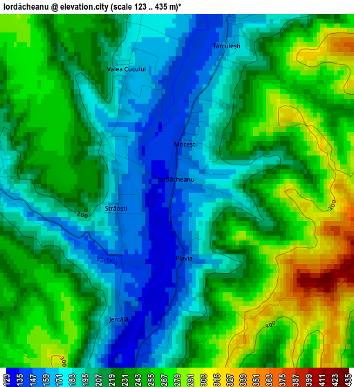 Iordăcheanu elevation map