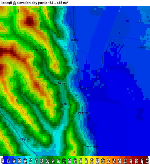 Ioneşti elevation map