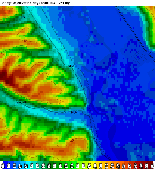 Ioneşti elevation map