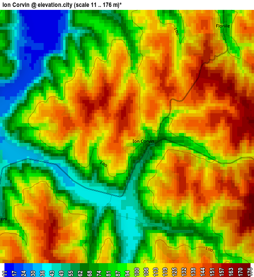 Ion Corvin elevation map