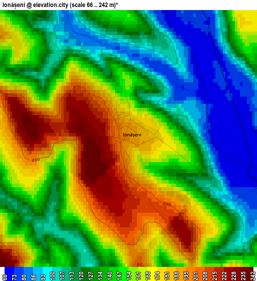 Ionășeni elevation map