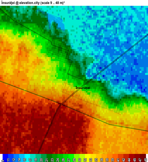 Însurăţei elevation map