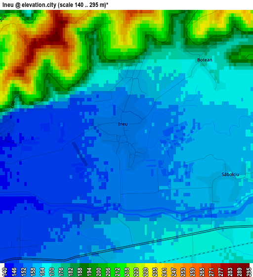 Ineu elevation map