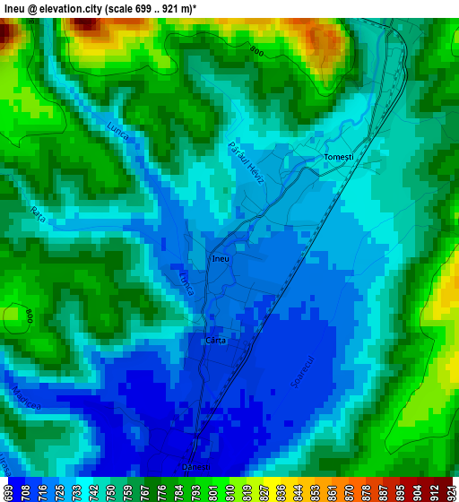 Ineu elevation map